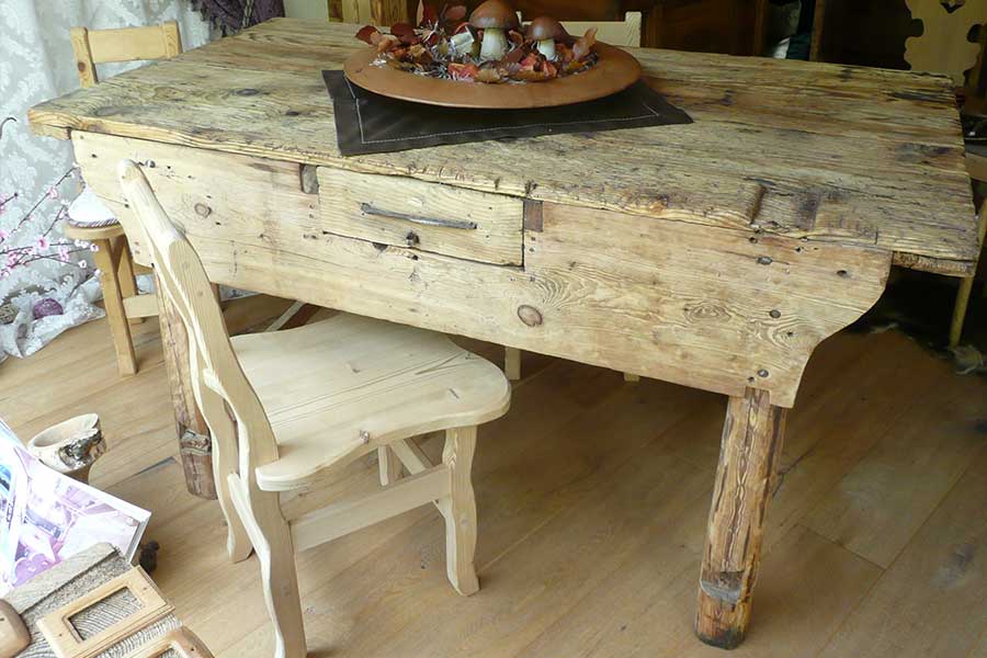 Original antique larch table